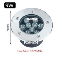 방수 Led 조명 정원 지하 램프 3W 5W 7W 9W IP68 야외 매장 경로 스팟 매립형 지상 85265V DC12V, 9W 150MM, Neutral white DC24V