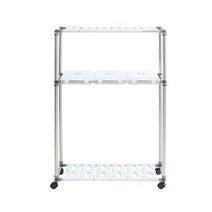 일음쇼핑^^*m화이트 분리수거함 3P 2단 가정용 재활용 쓰레기 선반 스텐봉지거치대 스텐함 용랙 발코니수납 재함 철재 용함 뚜껑함일medi^*^, ab*^^선택없는