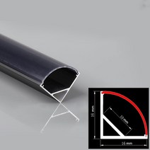 0.5 m/pcs V/U/YW-타입 LED 알루미늄 프로파일 오목한 유백색/검정색 커버 채널 코너 캐비닛 선형 바 스트립 조명 2-30 개/묶음, V Style Black, 12PCS