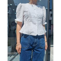 퍼프소매 콩단추 블라우스JK
