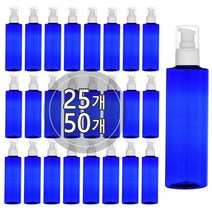 [25개묶음판매] 에센스용기 120ml 150ml 200ml 250ml 300ml 500ml 펌핑용기 플라스틱 공병, 250ml 각청색용기, 검정캡, 25개
