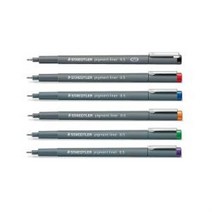 펜 스테들러 피그먼트 라이너 308 디자인 라인펜 라이너펜 드로잉펜 펜 잉크 스크랩북, 블랙 1.2