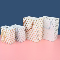 socean 도트 아트지 쥬얼리 선물 포장 럭셔리 종이 가방 넓은 손잡이 봉투 그립 물방울 쇼핑백 고급 반짝이 봉지 패, 중 - 골드