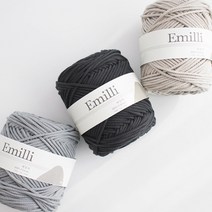 야나 에밀리(Emilli) 로프얀 350g 뜨개실 마크라메실 로프실 야나 면100% 코튼실 로프얀 뜨개질 에밀리실, 22 블랙