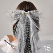 매혹적인 모자 여성 꽃 메쉬 리본 깃털 Fedoras 머리띠 또는 클립 칵테일 티 파티 Headwewar for Girls, 15 15