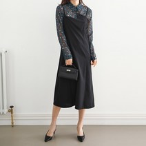 프롬코 자체제작 여성 어깨끈 뷔스티에 원피스