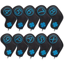 10pcs 블랙 골프 아이언 커버 클럽 헤드 커버 세트 Taylormade M2 M7 Titleist 917 Callaway Epic Iron 4 5 6 7, 01. 10pcs