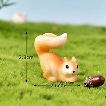 다람쥐 입상 미니어처 소나무 콘 홈 장식 카와이 액세서리 책상 정원 5 개, 1pc, 02 Squirrel B_01 1pc, 02 Squirrel B_01 1pc