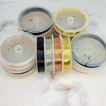 딸럽 와이어 구리선 동선 팔찌 목걸이 귀걸이 부자재 재료 18m, 0.25mm, 골드