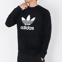 아디다스 불꽃맨투맨 트레포일 크루 맨투맨 검흰