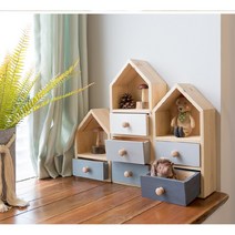 책상 주방 화장대 미니 원목 1단 2단 3단 지붕 집모양 파스텔 작은서랍장 수납장, 동화그림책