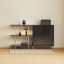 [단독출시!] 파로마 바우 미드센추리 높은수납장 800 / 카페장 / 장식장 / 미드센추리장, 뉴블랙