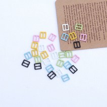 짱패브릭 인형옷부자재) (4개) 내경 5.5mm 사각 컬러 조리개, 연두