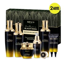 보아코스킨 콜라겐 블랙스네일 모이스처 스킨케어 6종세트 달팽이 화장품 여성 6종세트 주름개선 미백 기능성화장품 쇼핑백+마스크팩 증정 여자 화장품 기초세트, 2세트
