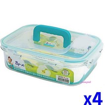 직사각냉동밥 4L 용기 밀폐 트라이탄 반찬통 4개 냉동실정리함efg291, MMSf_직사각 트라이탄 밀폐용기 4L x4개