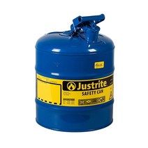 Justrite 7150300 18.9L(5갤런) 아연 도금 스틸 타입 I 블루 안전 캔 193360, Blue