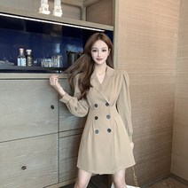 [레티고] 여성 간절기 더블 정장 자켓 코트 원피스