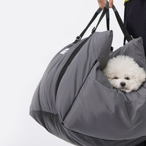 개과천선 루퐁 카시트 강아지 차량용 애견 카시트 소형견 중형견 대형견 고양이, 다크 그레이