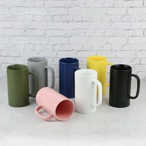카페 무광 롱머그잔 500ml (7컬러) 도자기 머그컵, 핑크