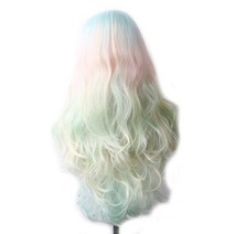 무지개 가발 옴브레 코스프레 woodfestival 합성 코스프레 hair wig for women ombre color pink long brown blue 선미 가발 이벤트, 28인치, 협력사, 그림자