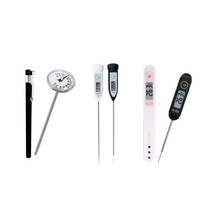 아쿠바 스테이크 베이킹 요리 수온 탕온계 방수 심부 탐침 온도계 CS-101 CS-102, 검정, 1개