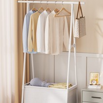 드레스룸 이동식 옷걸이 스탠드옷걸이 튼튼한행거 철제 수납 옷방 스탠딩 행거, GS_화이트 선반형