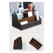 집무실 서재 책상 가죽 수납함 브라운 데스크정리소품 놀이교실 사용편리 심플 행정실