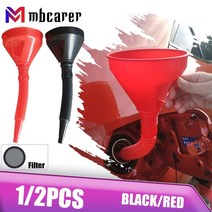 차찌그러짐복원 랩토라이너 글루텐트 차찌그러짐 refueling funnel with filter mesh 오토바이 가솔린 엔진 자동차 오토바이 연료 보급 깔때기 연료 변경 전송, 2pcs 레드
