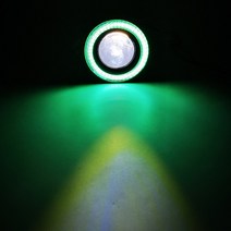1Set 유니버설 COB LED DRL 운전 조명 화이트 블루 핑크 옐로우 그린 레드 엔젤 아이 안개 램프 3.5 3.0 2., 02 3.0inch (76mm), 05 Green Ring