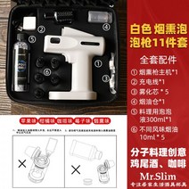 스모킹건 훈연 기계 훈연기 스모커 가정용 113466 Mr.Slim 鸡尾酒烟熏泡泡枪烟雾机烟雾枪分子美食料理咖啡泡泡机, 01-典雅白烟熏枪11件套装