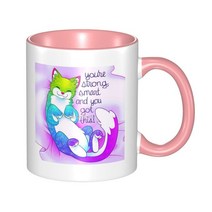 세트 예쁜 찻잔당신은 강하고 똑똑하며 이것을 얻었습니다! Snuggly Kitty Yerba Mate 커피 컵 세트 맞춤형, 05 Pink_01 301-400ml