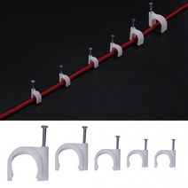 전기케이블 310Pcs 케이블 클립 456810121920mm C 모양의 라운드 화이트 와이어 벽 홀더 패스너 설치 액세서리
