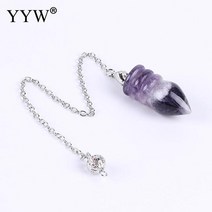 다우징 팬듈럼 차크라 펜듈럼 수맥추 점성학 YYW위카 방사선을 위한 천연 진자 Dowsing Lapis Lazuli 펜던트 레이키 힐링 크리스탈 2019, amethyst