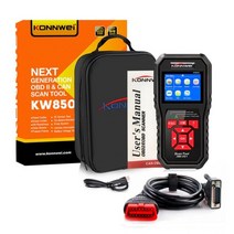 KONNWEI KW850 전체 OBD2 자동차 진단 도구 OBD 2 자동 스캐너 검사 엔진 O2 센서 배터리 테스트 OBDII 코드 리더 PK CR3008, Black KW850