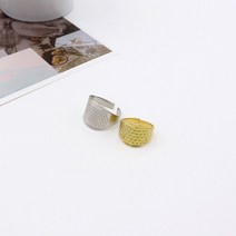 위드쏘잉 금속반지골무 금속골무 반지골무(2size), 대(실버)