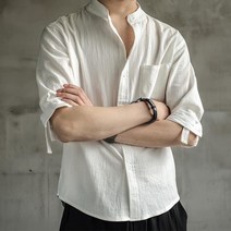 남자헨리넥셔츠 봄 차이나 셔츠 리넨 셔츠 꾸안꾸 남친룩 오피스룩 Y09