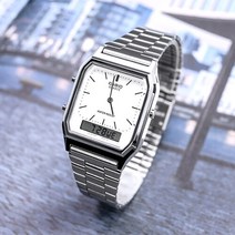 카시오 빈티지 남녀공용 손목 전자 메탈 시계 AQ-230A-7