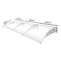 테라스 차양막 접이식 수동 어닝 창문 현관 차고지 내구성 pc 보드 창 천막 창, color3 60x300cm
