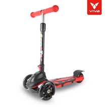 비바 라이더 키즈 스쿠터 허용체중 30kg LED 발광바퀴, 블랙