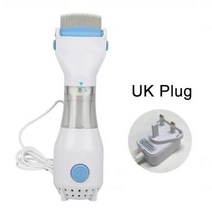 강아지미용 화학 성분 없는 머릿니 치료 전기 두근 빗살 다른, UK Plug
