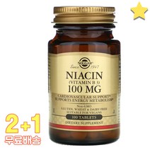 솔가 니아신 비타민 B3 100mg 타블렛 100정 3통, 1개, 기본
