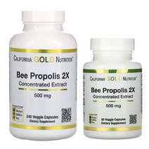 캘리포니아 골드 뉴트리션 Bee 비 프로폴리스 2X 500mg 베지캡슐 CGN, 90베지캡슐