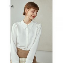 FSLE 여성 셔츠 블라우스 전문 쉬폰 긴 소매 여성용 서양 큐빅 단추
