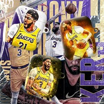 와우박스 주문제작 NBA LA 레이커스 앤서니 데이비스(Anthony Davis Jr.) 농구 선수 에어팟 버즈 무선 이어폰 케이스, 유광 하드케이스, 버즈(밑판 검정색)