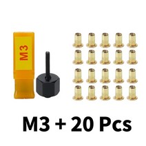 리벳건 hifeson 핸드 너트 도구 헤드 너트 수동 riveter rivnut for, m3 20pcs 스틸