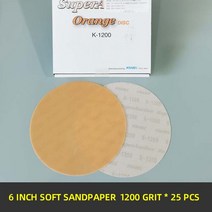 KOVAX-6 인치 사포 라운드 플로킹 자동차 페인트 뷰티 파인 샌딩 150mm 2000 그릿 25 개, 01 P1200_01 25피스 1BOX