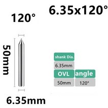 타각기 각인기 금속 마킹펜 공예용 다이아몬드 밀링 커터 조각 비트 조각 펜 포인트 도구, d6.35x120
