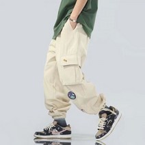 봄 가을 남성 카고 바지 일본 패션 Streetwear 포켓 카고 바지 남성 캐주얼 남성 의류 하라주쿠 조깅 바지 남성