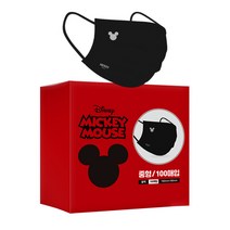케이제이 미키로고 일회용마스크 중형 블랙 여성용마스크 캐릭터마스크 중형마스크 마스크 중형화이트마스크 여성마스크, 100매