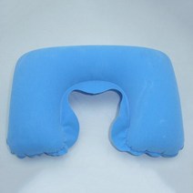 베개 자동차 비행 소프트 팽창식 경추 베개 휴대용 비행기 수면 목 휴식 에어 쿠션 여행 용품, 하늘색, 44x27cm